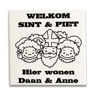 Tegeltje "Welkom Sint en Piet" Tegeltje "Welkom Sint en Piet"